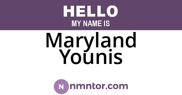 Maryland Younis
