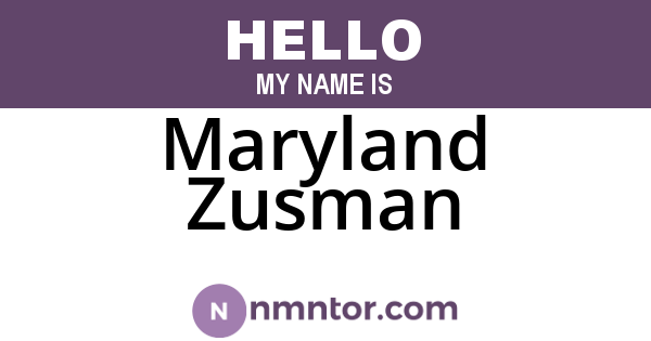 Maryland Zusman