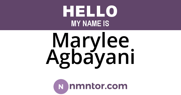 Marylee Agbayani
