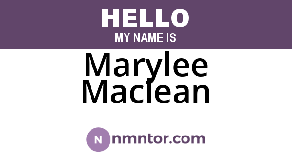 Marylee Maclean
