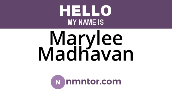 Marylee Madhavan