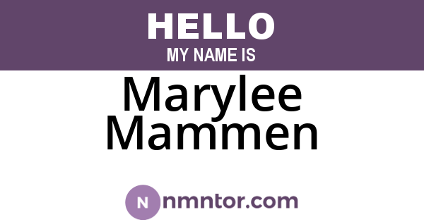 Marylee Mammen