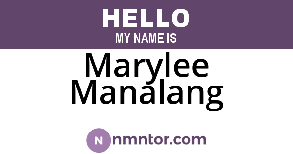 Marylee Manalang
