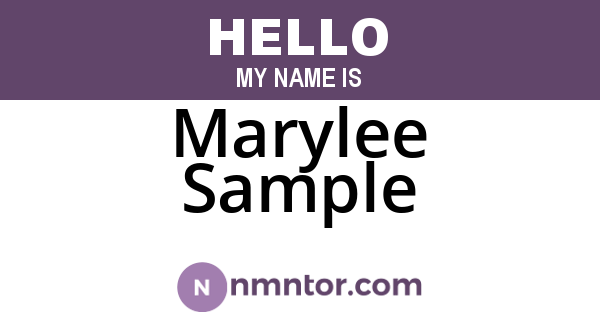 Marylee Sample