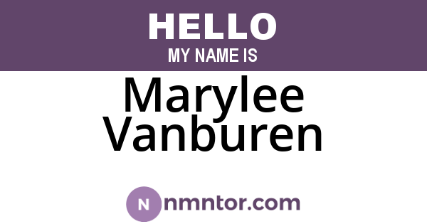 Marylee Vanburen