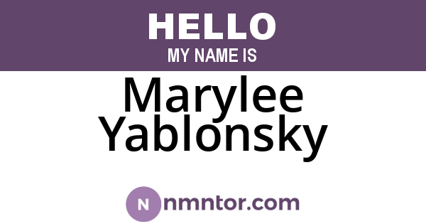 Marylee Yablonsky