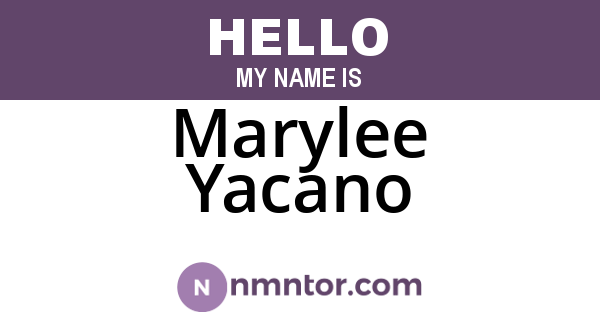Marylee Yacano