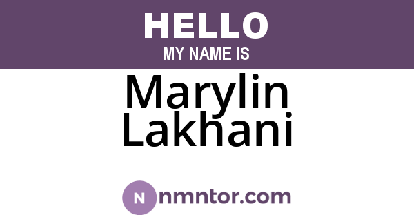 Marylin Lakhani