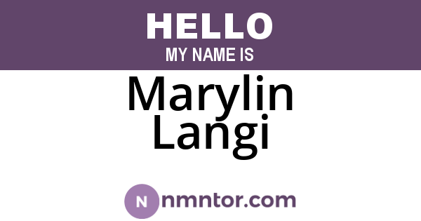 Marylin Langi