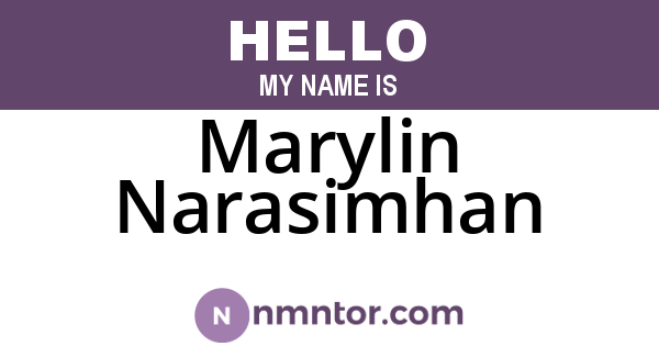 Marylin Narasimhan
