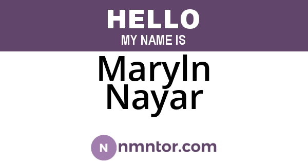 Maryln Nayar