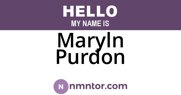 Maryln Purdon