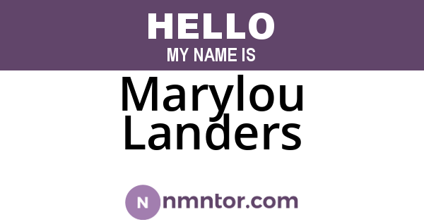 Marylou Landers