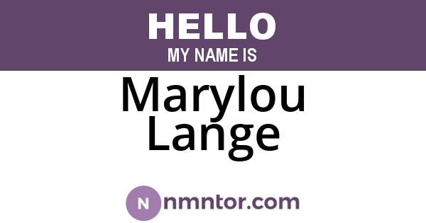 Marylou Lange