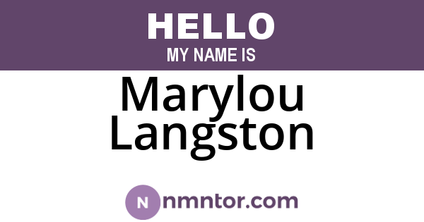 Marylou Langston