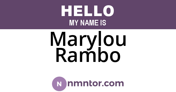Marylou Rambo