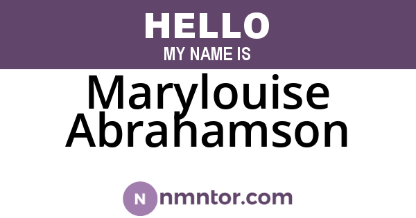 Marylouise Abrahamson