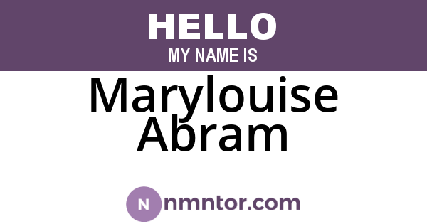 Marylouise Abram