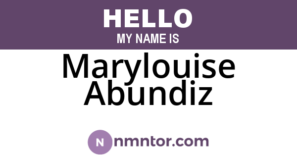 Marylouise Abundiz