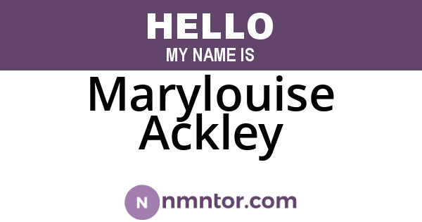 Marylouise Ackley