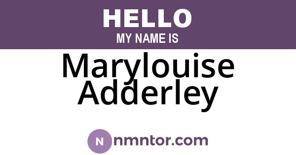 Marylouise Adderley