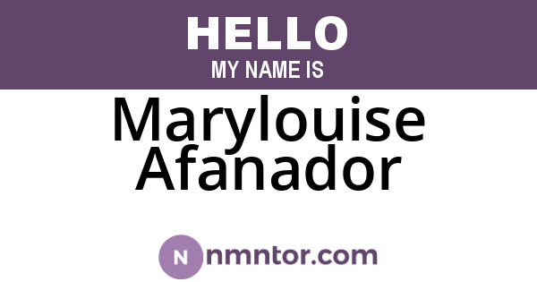 Marylouise Afanador