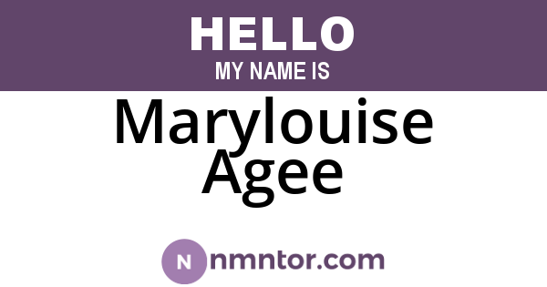 Marylouise Agee