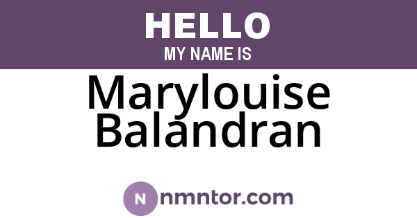 Marylouise Balandran