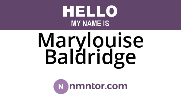 Marylouise Baldridge