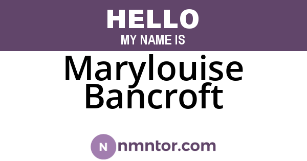 Marylouise Bancroft