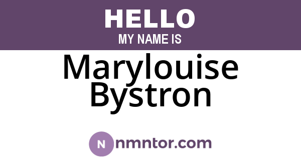Marylouise Bystron