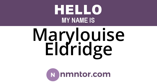 Marylouise Eldridge