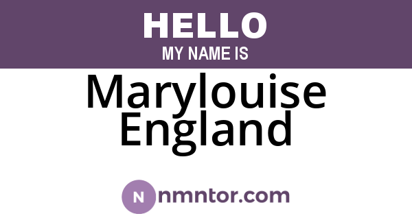 Marylouise England