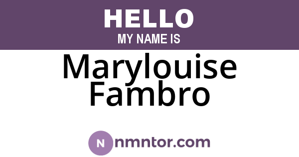 Marylouise Fambro