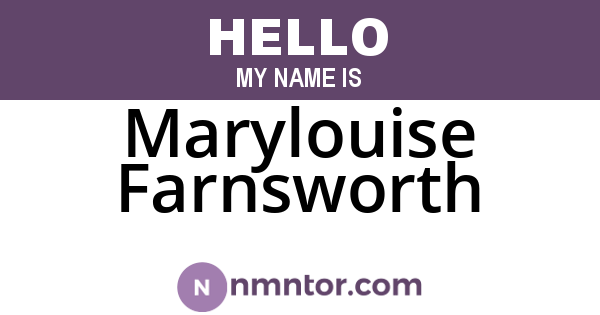 Marylouise Farnsworth