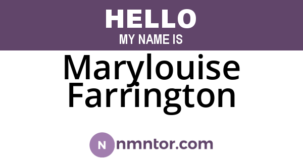 Marylouise Farrington