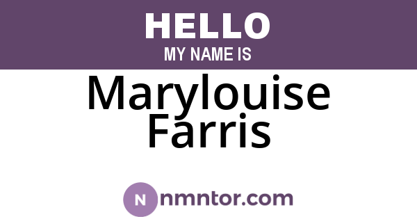 Marylouise Farris