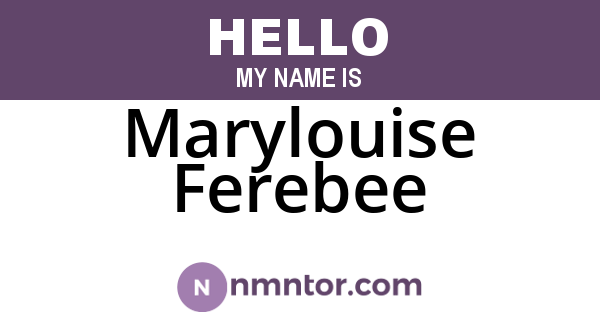 Marylouise Ferebee