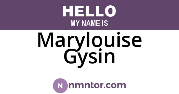 Marylouise Gysin