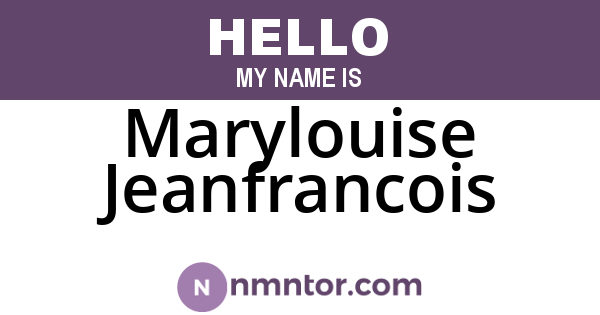 Marylouise Jeanfrancois