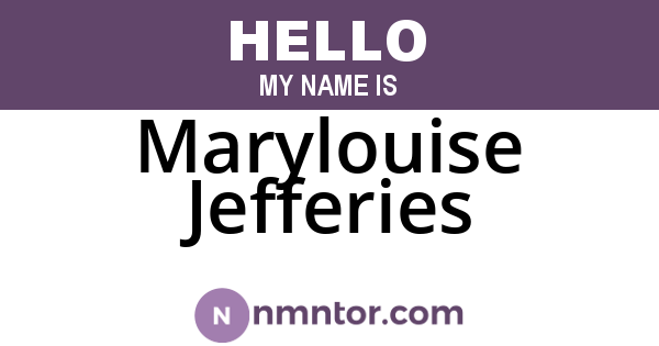 Marylouise Jefferies