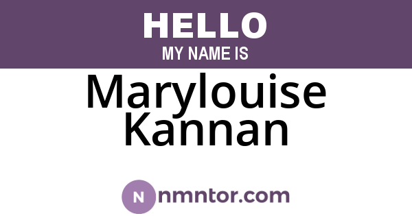 Marylouise Kannan