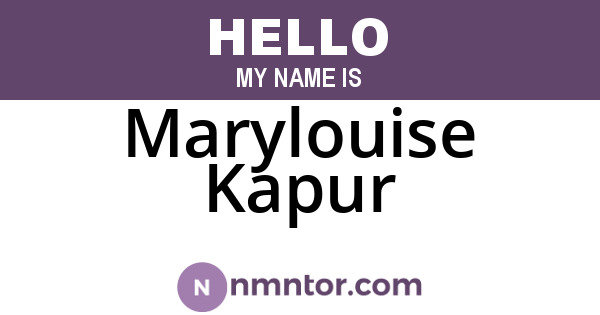 Marylouise Kapur