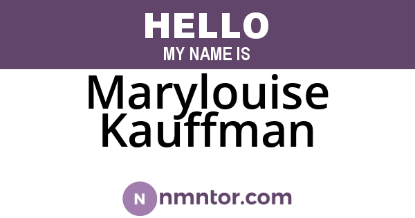 Marylouise Kauffman