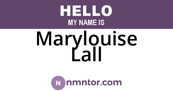 Marylouise Lall