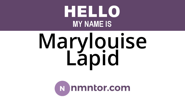 Marylouise Lapid