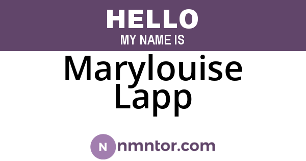 Marylouise Lapp