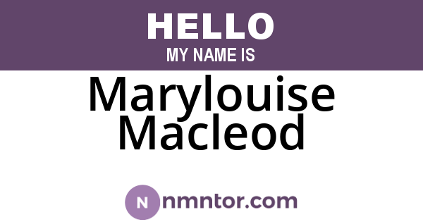 Marylouise Macleod