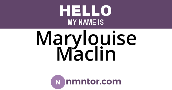 Marylouise Maclin