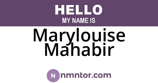 Marylouise Mahabir